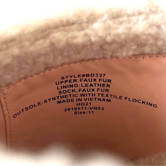 J. Crew Ivory White Sherpa Faux Fur Wood Platform Studded Slip-On Clogs - Picture 9 of 10